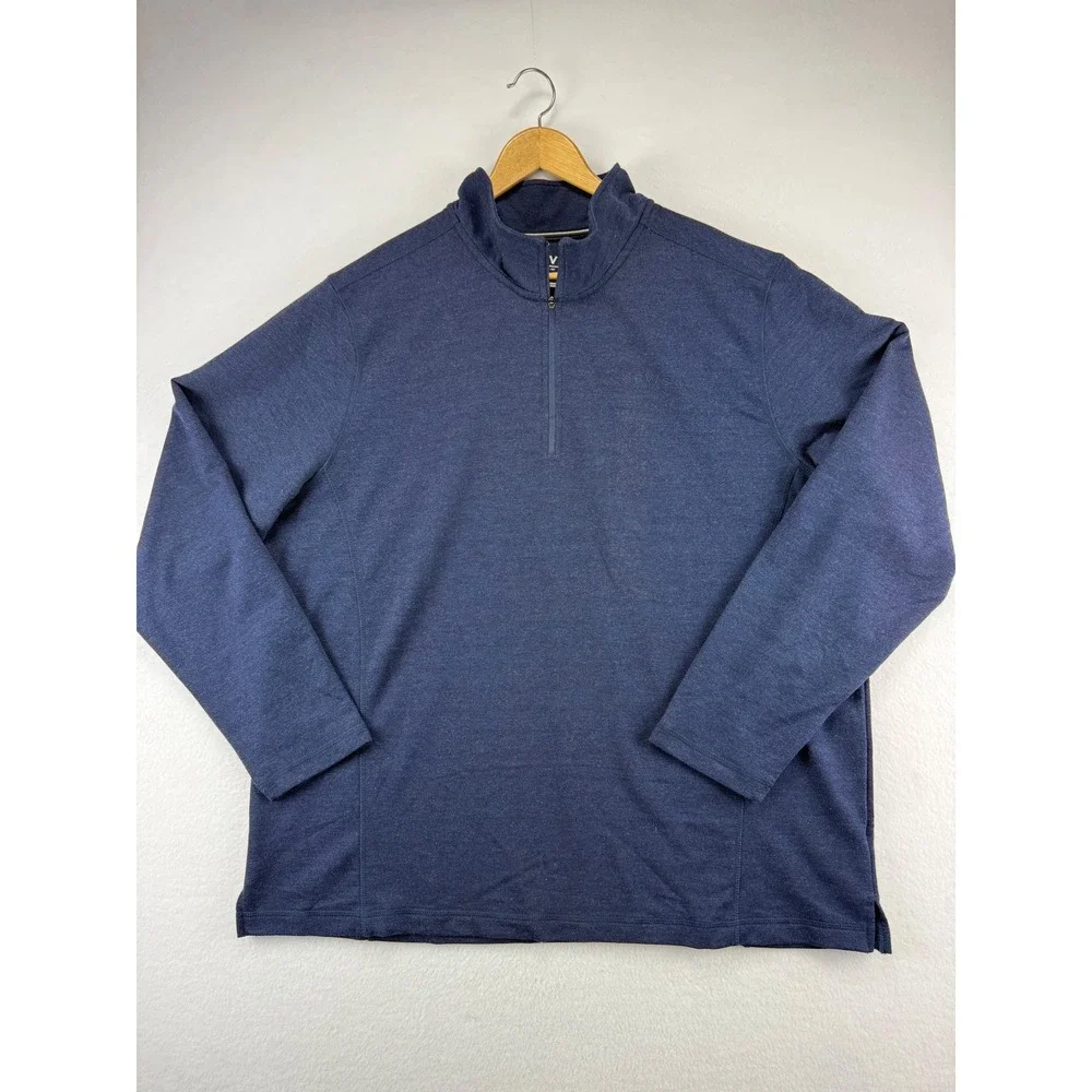 Orvis Quarter Zip Pullover Mens XXL Blue Heathered Classic Collection